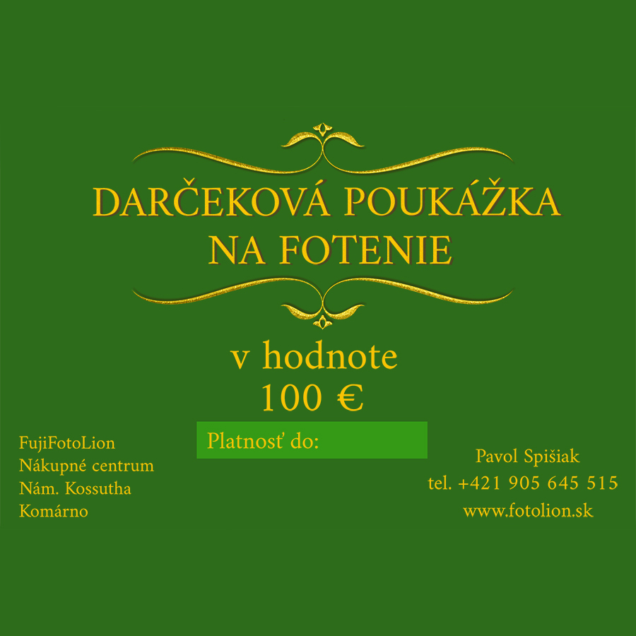 Poukážka 100 euro na fotenie